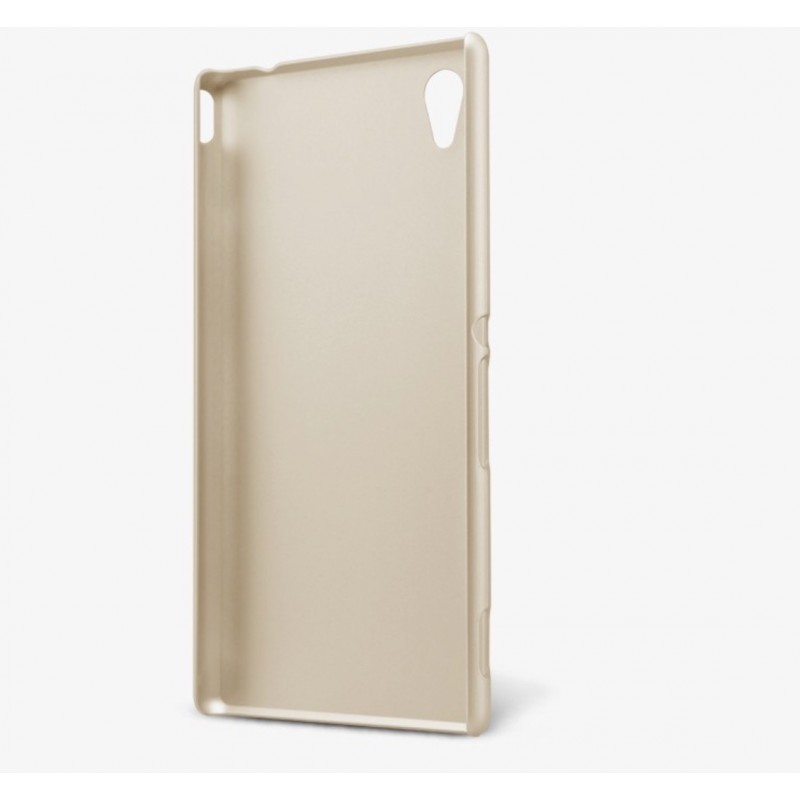 Xperia M4 Aqua dėklas auksinis "Nillkin" Frosted Shield + plėvelė Xperia M4 Aqua dėklas auksinis "Nillkin" Frosted Shield + plėvelė